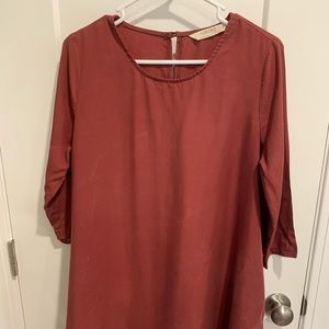 3/4 sleeve burnt orange dress. Size Medium